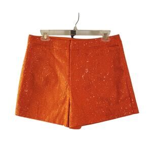 SPARKLE CITY NWT Dazzle In Denim Shorts, Orange, Size Large